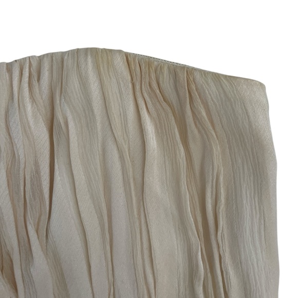 BCBGMaxAzria Strapless Off White Pleated Silk Mini Dress - Picture 12 of 15